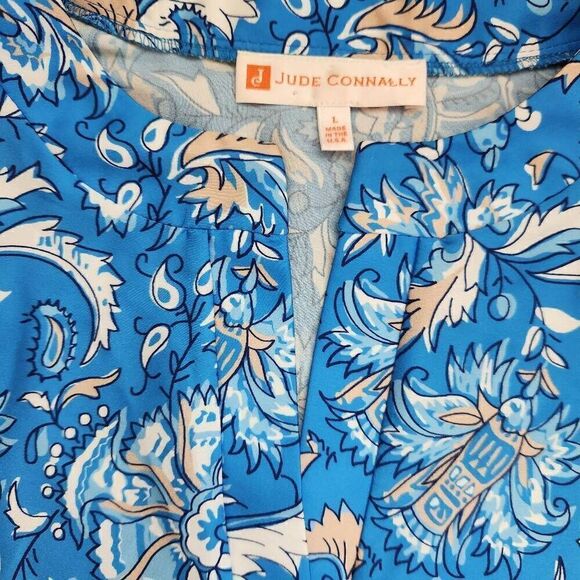Jude Connally Blouse Womens Large Chris Tunic Blouse Floral Lightweight - Picture 5 of 6